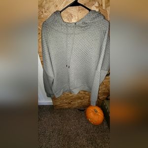 Oversized buckle quilted hoodie